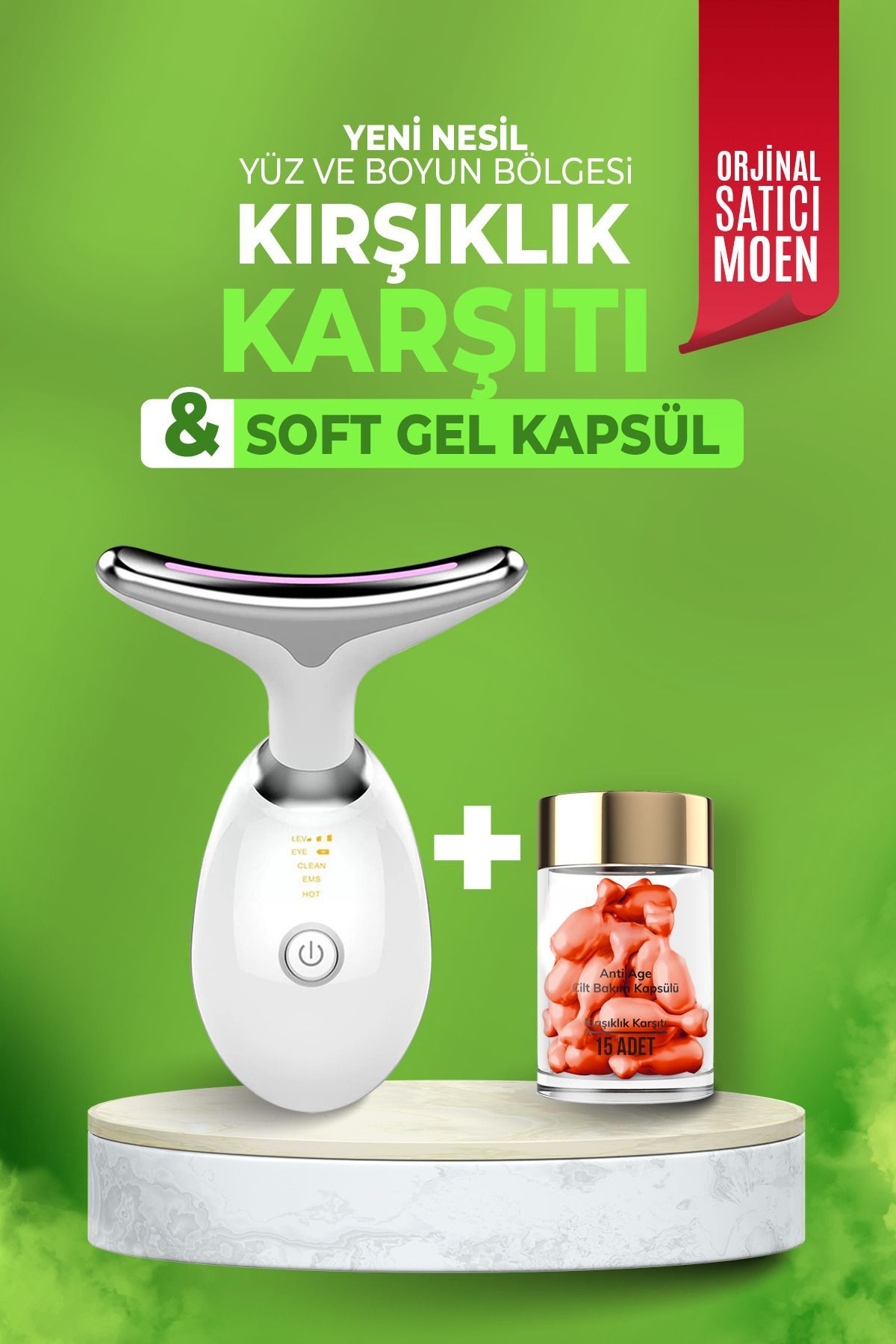 MOEN Yüz Ve Boyun Kırşıklık Giderici Ems Güzellik Cihazı ( Gıdık,Sarkma,Kırışıklık